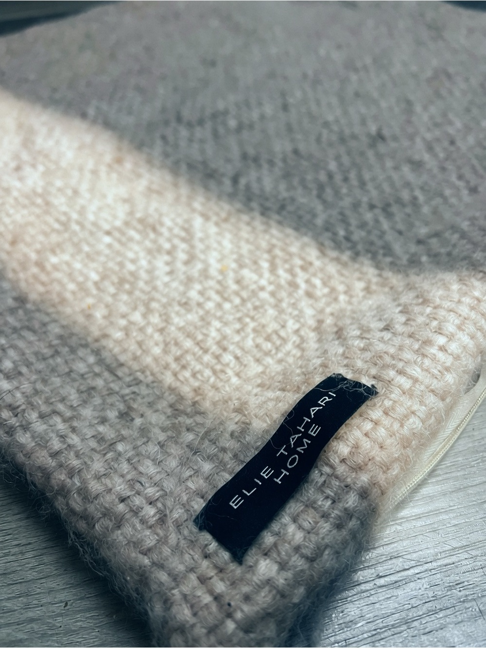 Elie Tahari Home Luxury Baby Alpaca Wool Woven Throw Pillow Cover 20x20